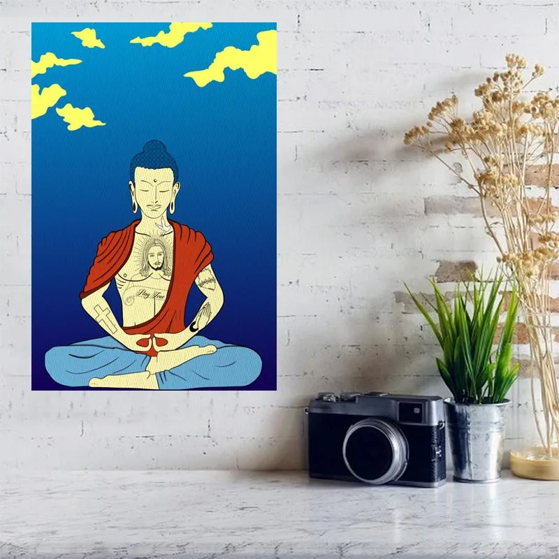 Постер на холсте Будды заказ домашний декор тканевый настенный плакат 27x40 см 30x45