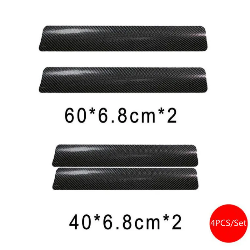 4 шт. универсальная наклейка на порог автомобиля против ударов ног и царапин