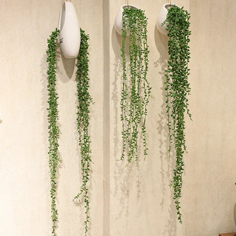 1PCS Simulation Plant Fake Flowers/Green Plants Potted Wall Hanging Decoration Plastic Succulent Beads Lover Tears | Дом и сад