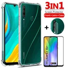 3в1 Защитная камера стеклянная подушка безопасности чехол для Huawei y5p y6p y7p 2020 закаленное стекло y6p MED-LX9N phonecase полное покрытие y 5p 6p 7p