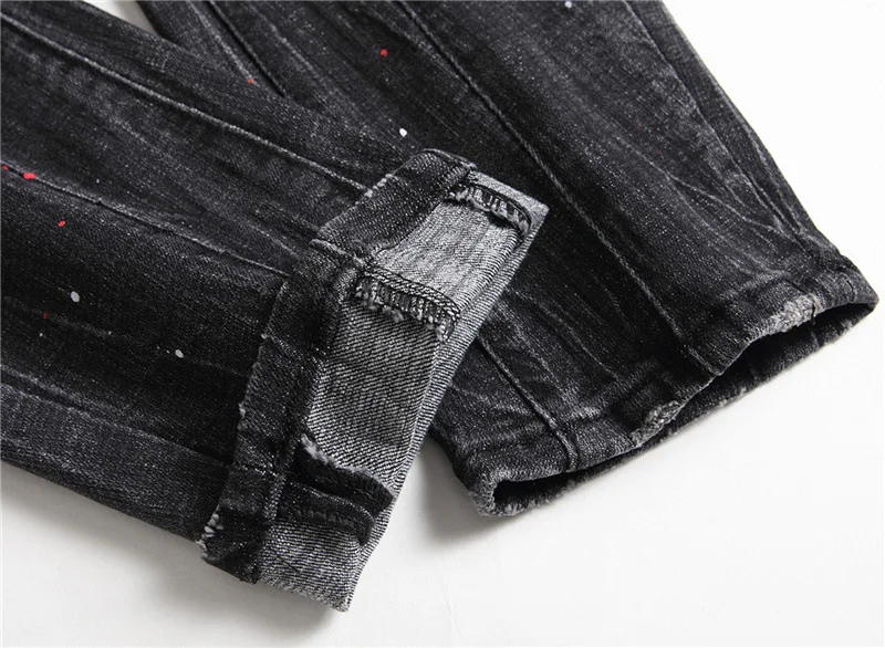 

Men's Luxury Designer Embroidery Cotton Denim Jeans High Quality Mid Waist Straight Slim Fit Black Jean Casual Streetwear