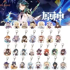 Оптовая продажа 30 шт. Genshin Impact акриловый аниме брелок Raiden Shogun Hutao Keqin Zhongli фигурка подвеска брелок подарок ювелирные изделия
