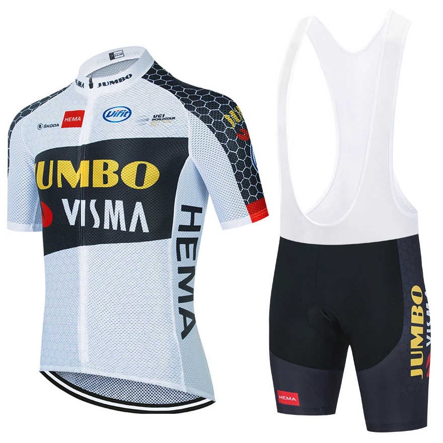 Белая Джерси для велосипедной команды JUMBO VISMA 20D велосипедные шорты одежда Ropa Ciclismo
