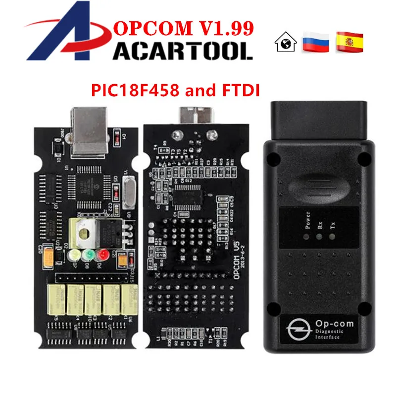 OPCOM v1.99 v1.78 v1.70 OBD2 CAN-BUS OBD2 считыватель кодов для Opel OP COM OP-COM OBD диагностический PIC18F458 FTDI чип