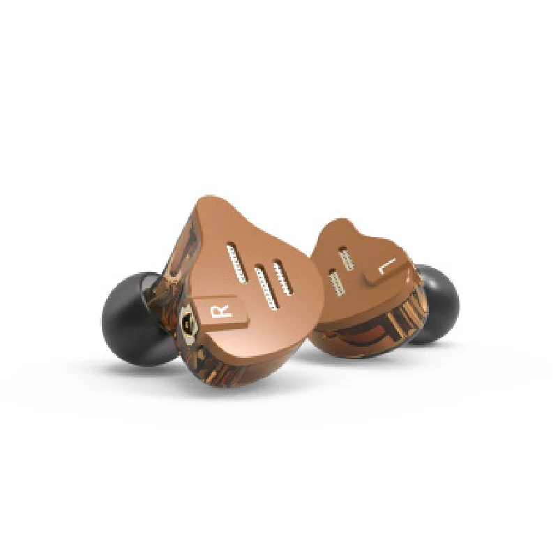 Brown no mic PHB Hybrid HIFI 1BA+ 1DD наушники-вкладыши Сменные машины спортивный провод гарнитура наушники - Color: Brown no mic