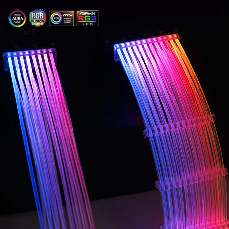 Удлинительный кабель блока цветная (RGB) блок питания ATX 24Pin GPU 8Pin тройной стример PCI