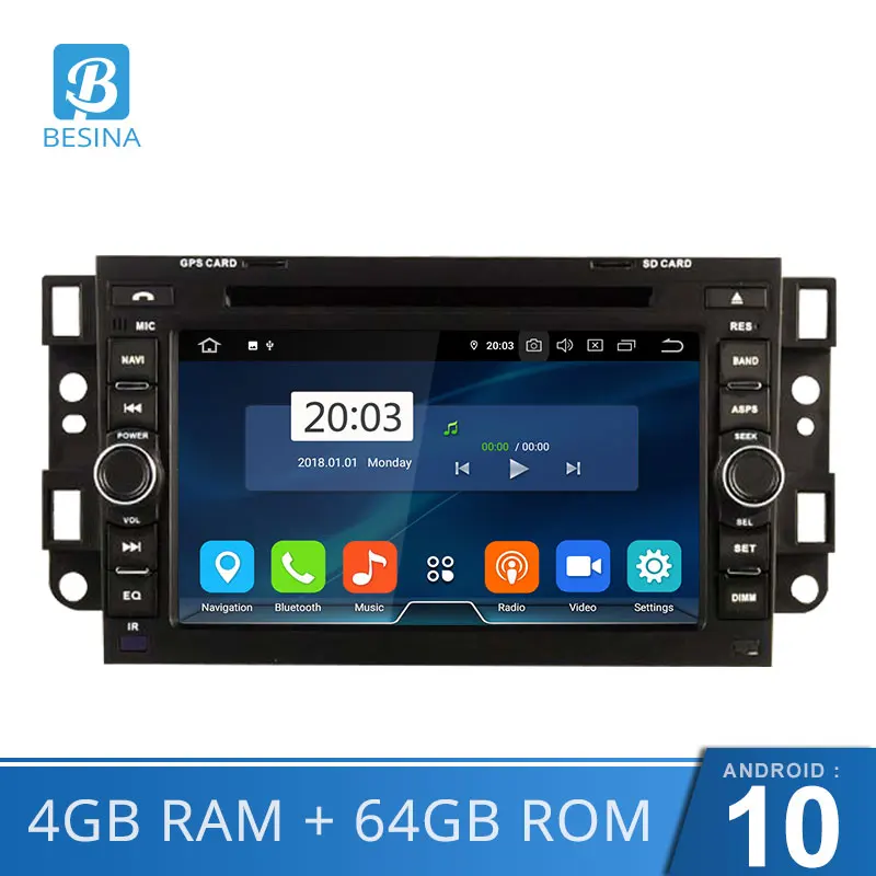 Автомобильный DVD плеер Besina Android 10 для Chevrolet Aveo Epica Captiva Spark Optra Tosca Kalos Matiz мультимедиа