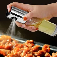glass olive oil sprayer kitchen oil spray bottle pump stainless steel oil pot leak proof drops oil dispenser bbq cooking tools