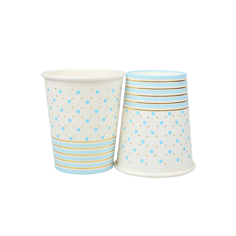 Cup 10pcs Золотая фольга черная одноразовая посуда бумажные стаканы для вечеринки бумажные полотенца для дня рождения, вечеринки, дня рождения, свадьбы, украшения для детей - Цвет: Cup 10pcs
