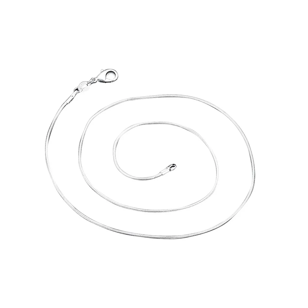 Женское модное ожерелье в виде змеи диаметром 1 мм из стерлингового серебра 10 шт.