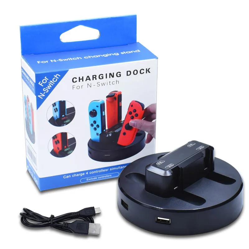 Зарядная подставка 4 в 1 для NS Switch светодиодный зарядной док-станции Nintendo Console