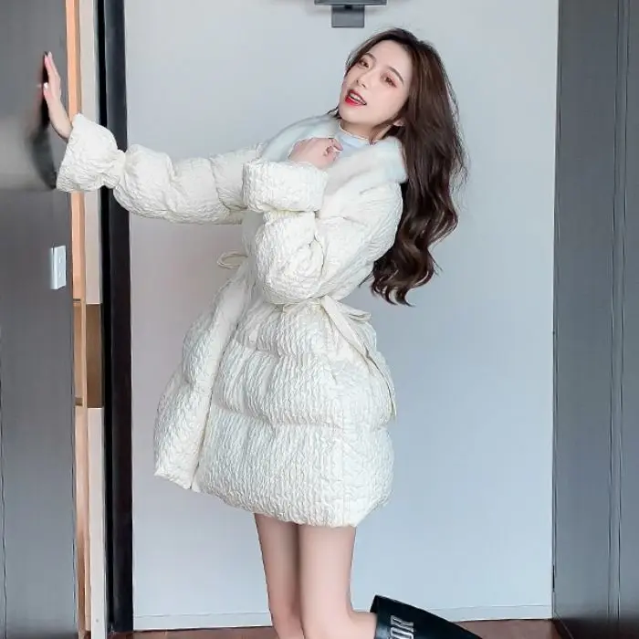 2023,Winter Long Coat Women Casual  Parka  Female Liner Cotton Padded Solid Warm Casual Jackets Ladies Slim Zipper Outwear H532