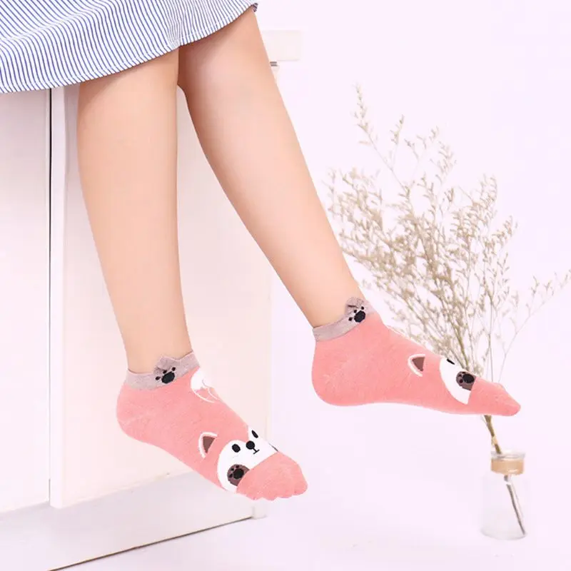 

Women Girl Low Cut Cotton Boat Socks Cartoon Animal Rabbit Dog Cat Panda Hosiery