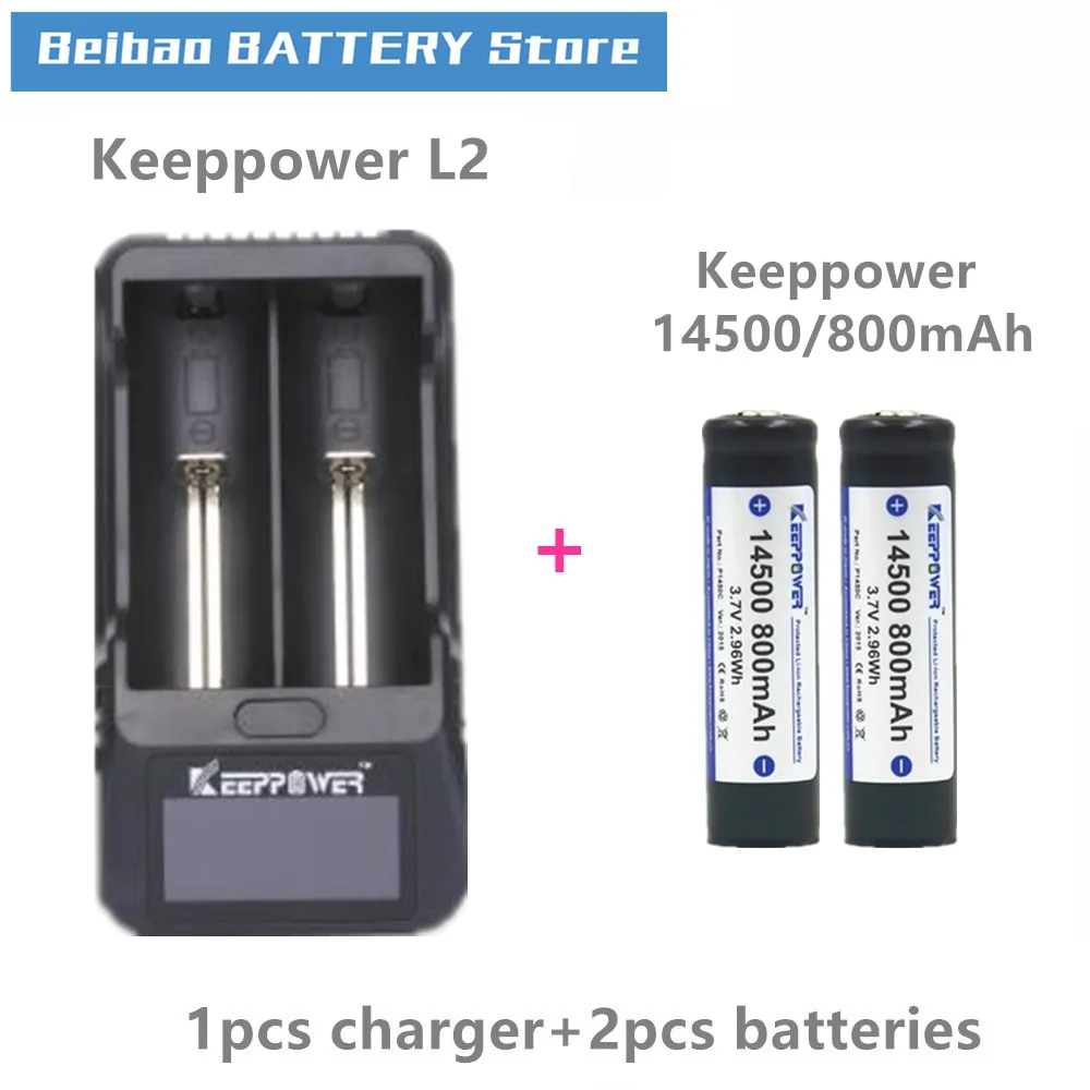 Keeppower 14500 батарея 800 мАч P1450C защищенная литий-ионная аккумуляторная с