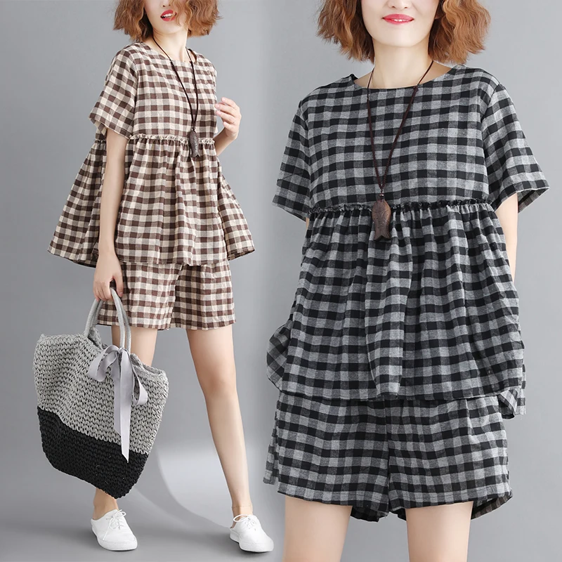 Женский костюм большого размера новинка 2020 Женская Летняя мода Корейская версия