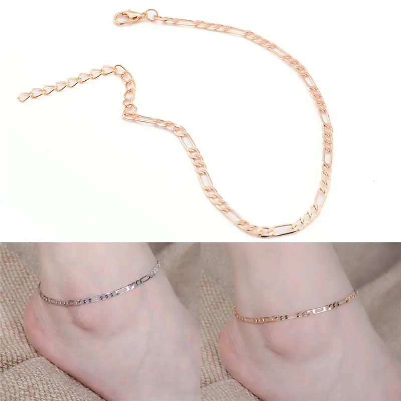 1 шт Высокое качество модные сплав цвета: золотистый Серебристый браслет на ногу