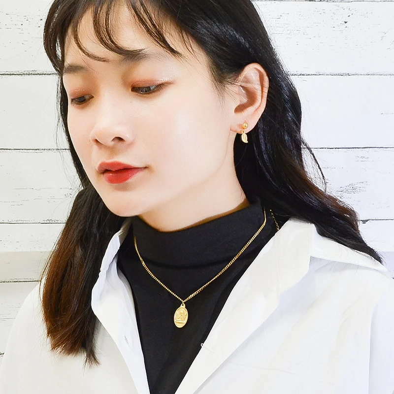 

Bohemian Style Leafs Stud Earrings For Women Bijoux Fashion Jewelry Vinatge Gold Color Stainless Steel Aretes Wholesal Bulk Item