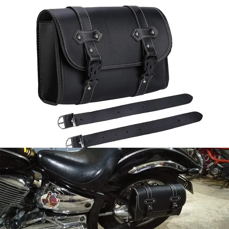 

Universal Motorcycle Saddlebag Model Side PU Leather Saddle Bag Front Fork Tail Storage Tool Pouch For Chopper Bobber