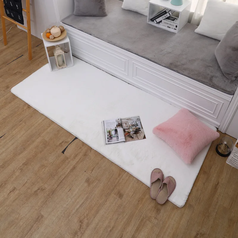 Скандинавский бархатный ковер с имитацией кролика детская комната гостиная стол