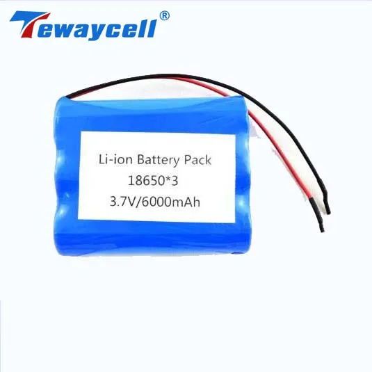 

Tewaycell 5pcs/lot Li-ion 18650 Battery Pack 1s3p 6000mah 3.7v 18650 Lithium Ion Battery with Wires JSTPH2.0-2P Connector