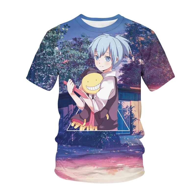

2021 Assassination Classroom 3D Printing T-shirt Summer Men's Women's Fashion O-neck Short Sleeve Anime Harajuku Hip Hop T-shirt