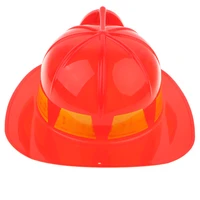 pretend play children plastic fireman helmet chief hat fancy dress role playing red