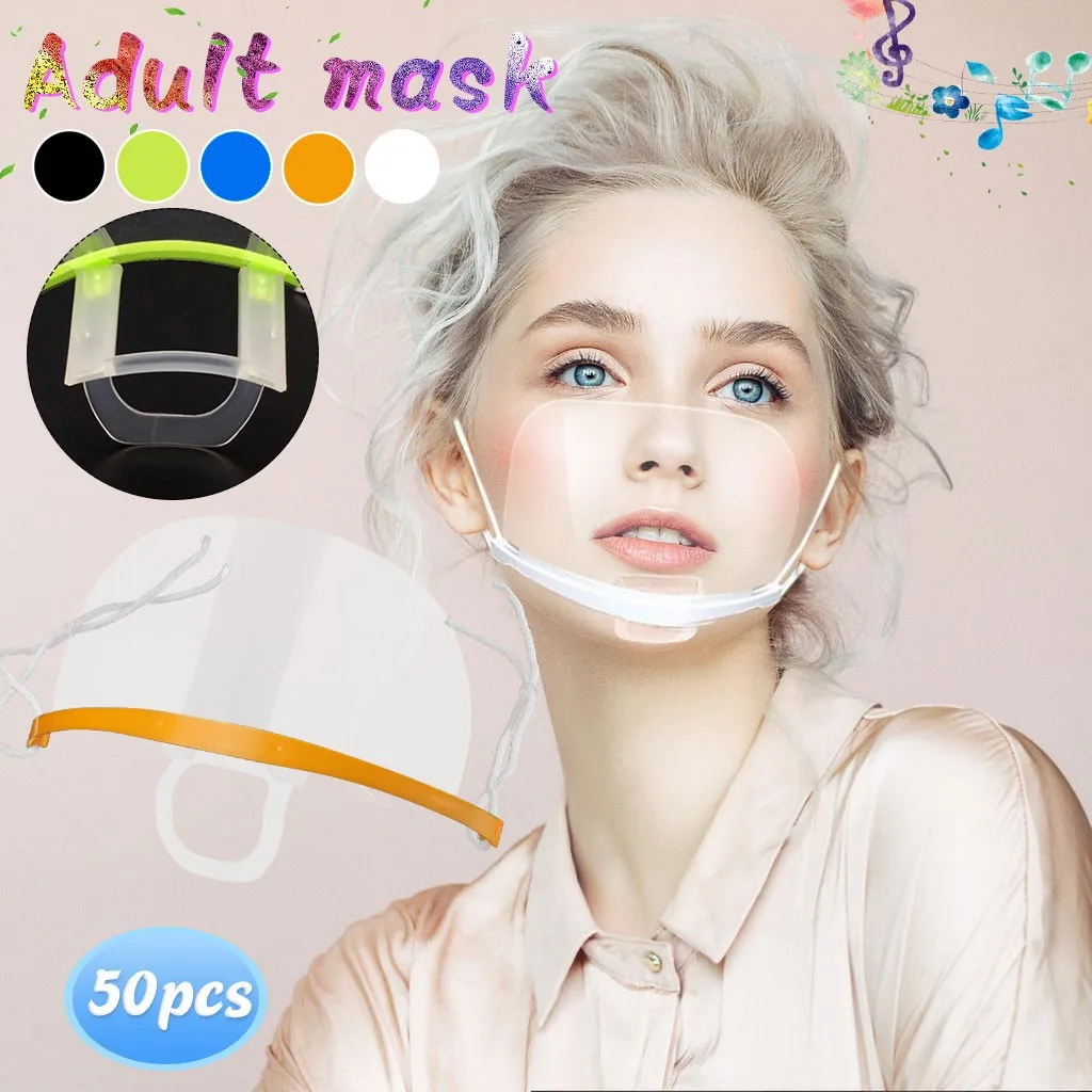 New Kitchen Restaurant Oil Splash Protective Transparent Catering Mask Anti-smoke Masks Cooking Smile Mouth | Аксессуары для