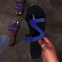 2022 fashion glitter slippers women summer sandals bling female solid color flip flops beach sandals flat shoes outdoor sandals