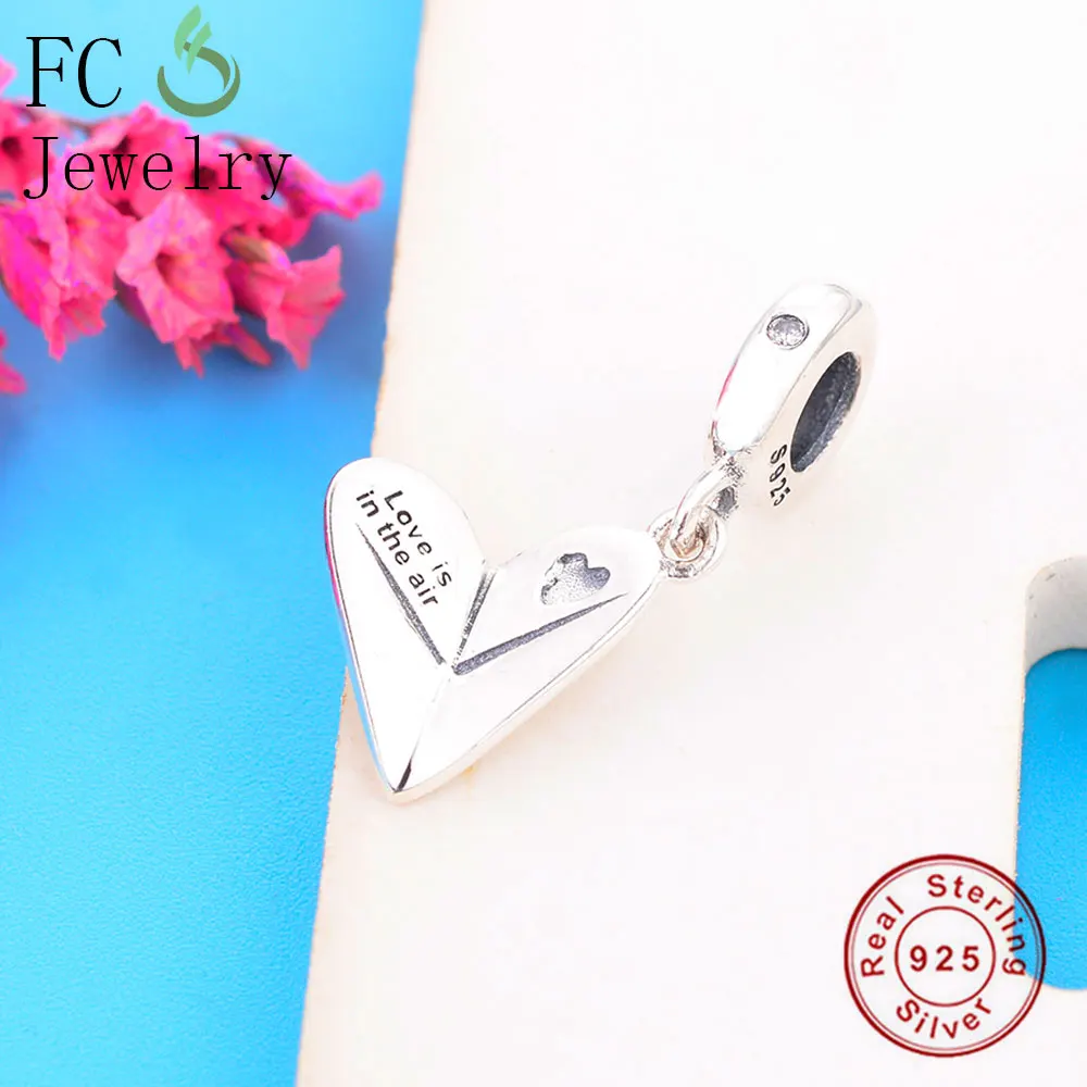 FC Jewelry Fit Original Brand Charm Bracelet 925 Sterling Silver Letter Paper Plane Engrave Love Air Bead Dangle Made Berloque | Украшения