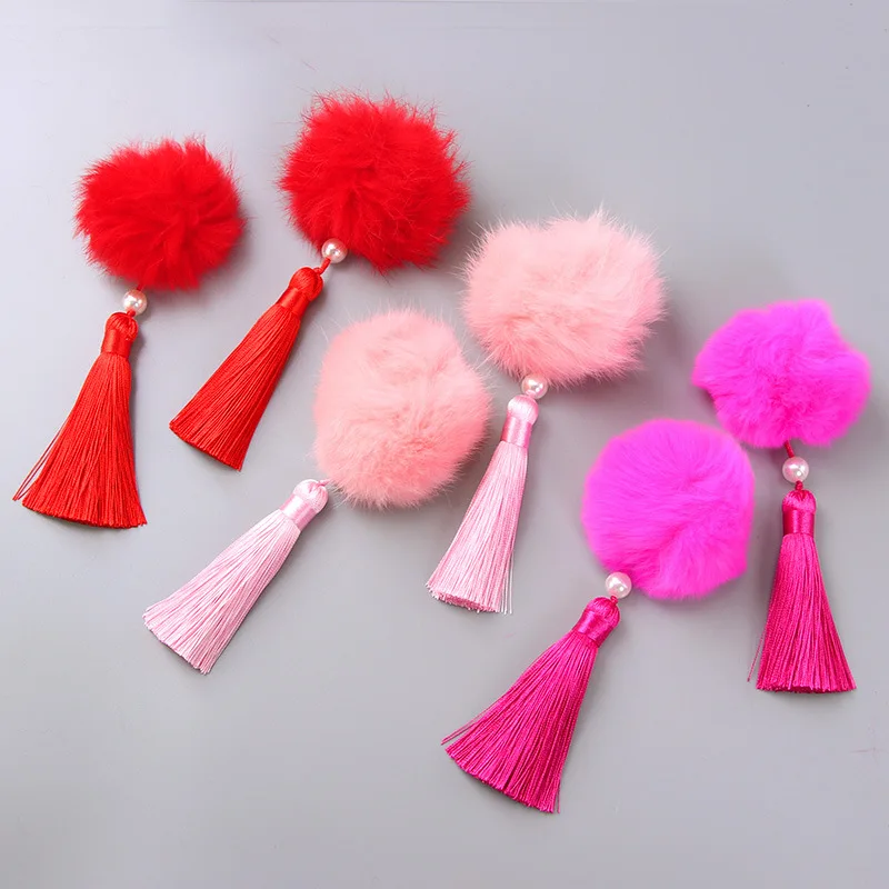Аксессуары для волос девочек украшение милая заколка помпоны в китайском стиле с