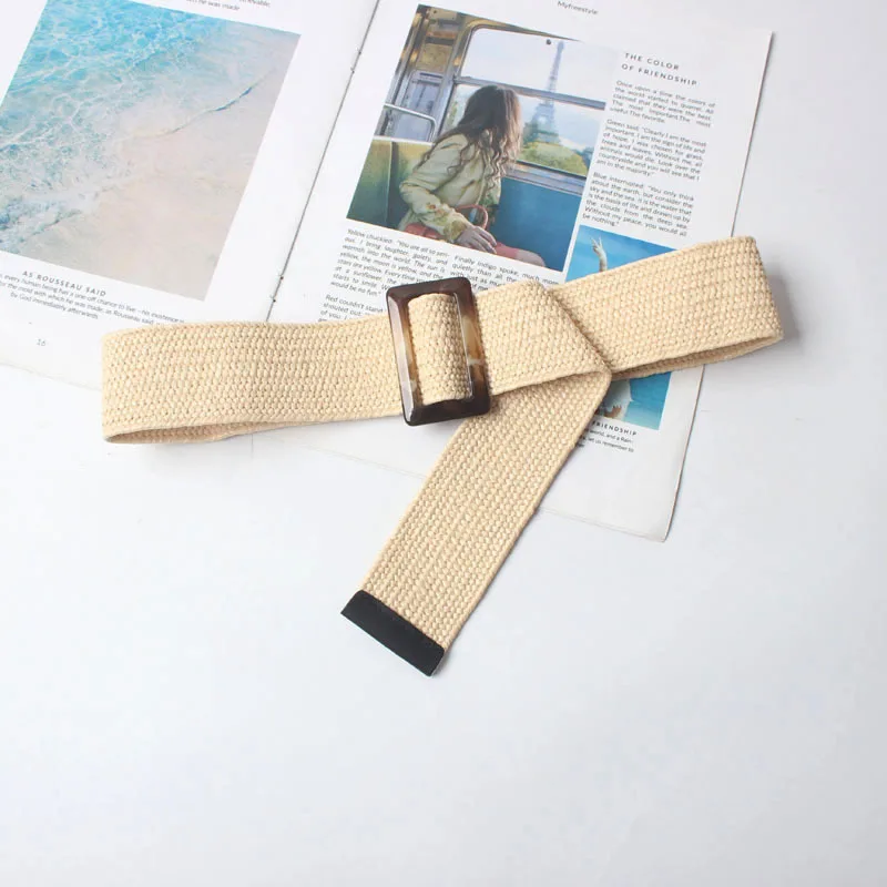 Женская акриловая Пряжка без отверстий регулируемый черный широкий соломенный