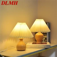 dlmh nordic creative table lamp mushroom light desk wood led decorative for home bedroom bar
