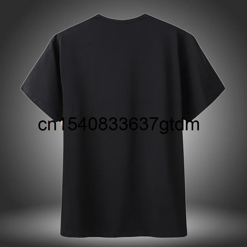 

Summer new men's fattening plus size round neck short sleeve t-shirt men's fat fashion casual black printed short sleeve