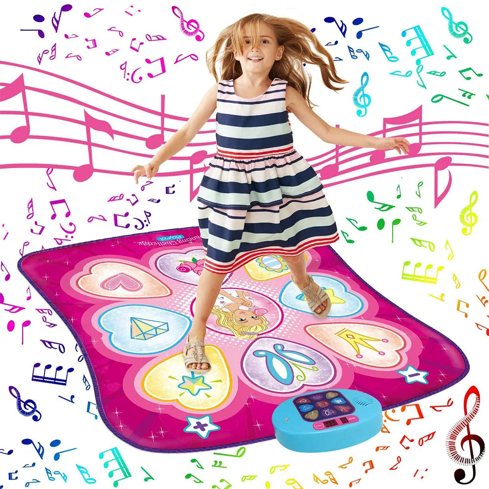 

Dance Mat Educational Toys Dancing Step Dancing Mat Dance Pad Dancer Blanket for children Non-Slip Foot Print Mat with LED Music