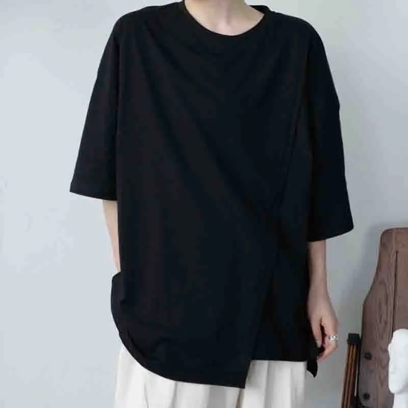 

Футболка мужская с коротким рукавом, Повседневная Свободная Модная рубашка с коротким рукавом, приталенный силуэт, простая летняя одежда, ч...