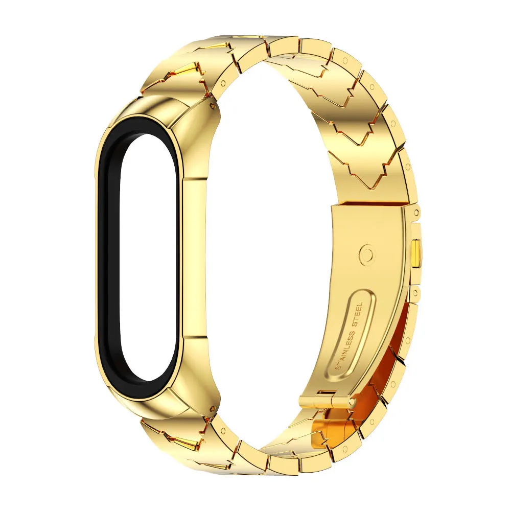 Fashion Stainless steel V type Watch Strap For Xiaomi Mi M7 M6 M5 M4 Metal band bracelet watchband for Miband 7 6 5 4 3 Mi band