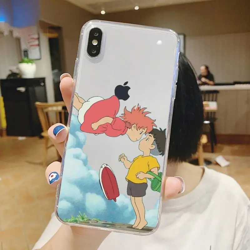 

Hayao Miyazaki anime ponyo Phone Case Transparent soft For iphone 5 5s 5c se 6 6s 7 8 11 12 plus mini x xs xr pro max
