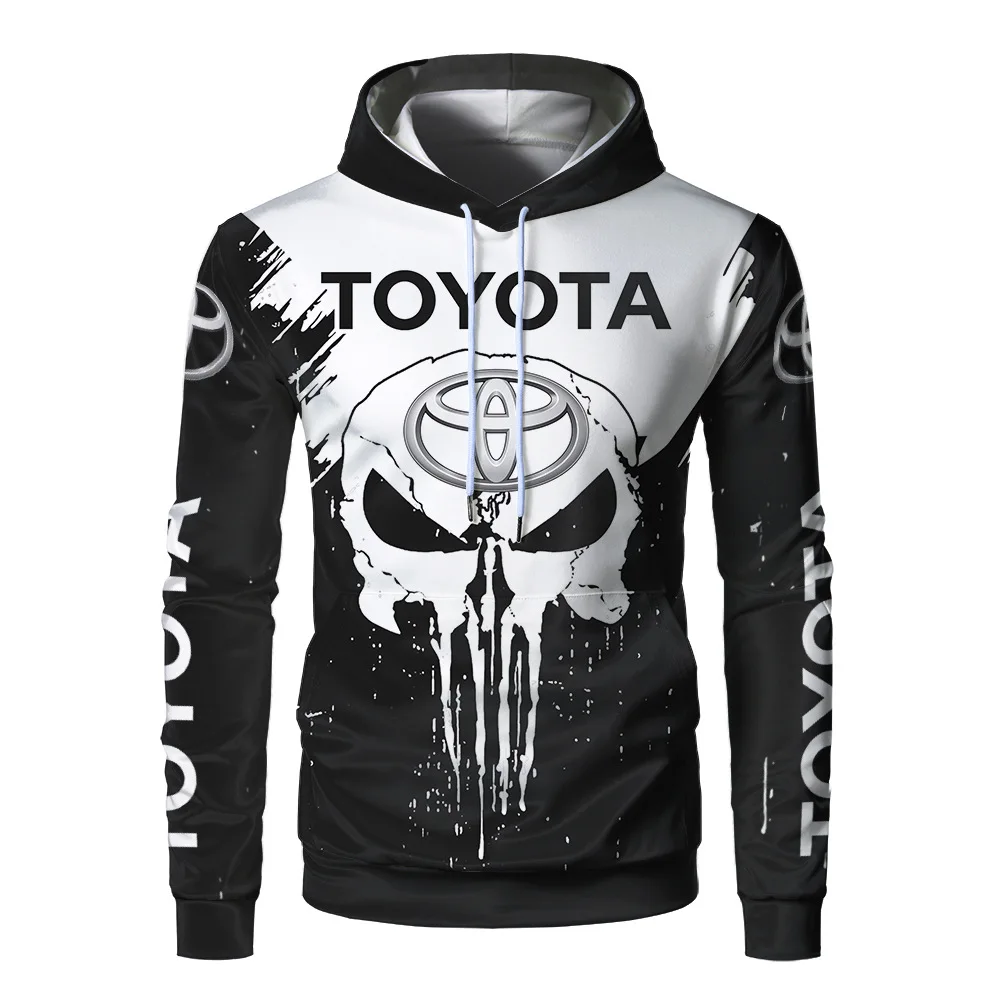 

New Men Autumn Hoodie Fall Toyota Car Logo 3D Digital Print Top Harajuku Casual Pullover Free Shipping