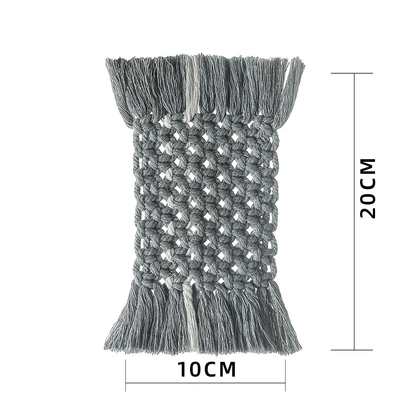 

Macrame Cup Mat Handmade Mug Holder Pads Mats Drink Coasters Heat Insulation Placemat Food Photography Home Table Decor