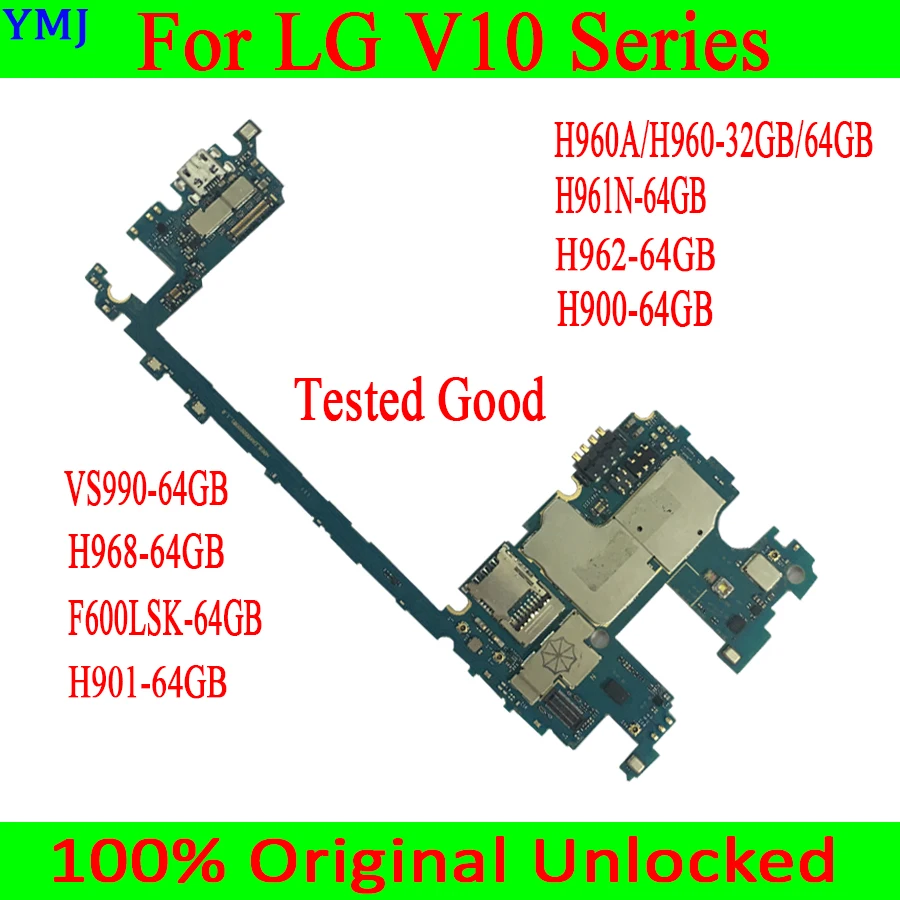 

32GB 64GB Original unlocked For LG V10 H960A H960 H961N H900 H901 VS990 F600LSK H968 H961 Motherboard 100% tested Plate