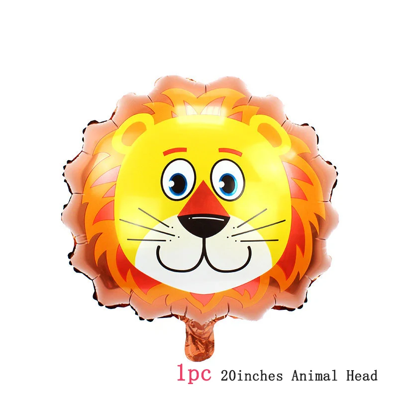 20inch lion Лесные гелиевые шары в форме животных для дня рождения принадлежности лиса Ежик белка енот воздушный шар из фольги Детские вечерние принадлежности - Цвет: 20inch lion