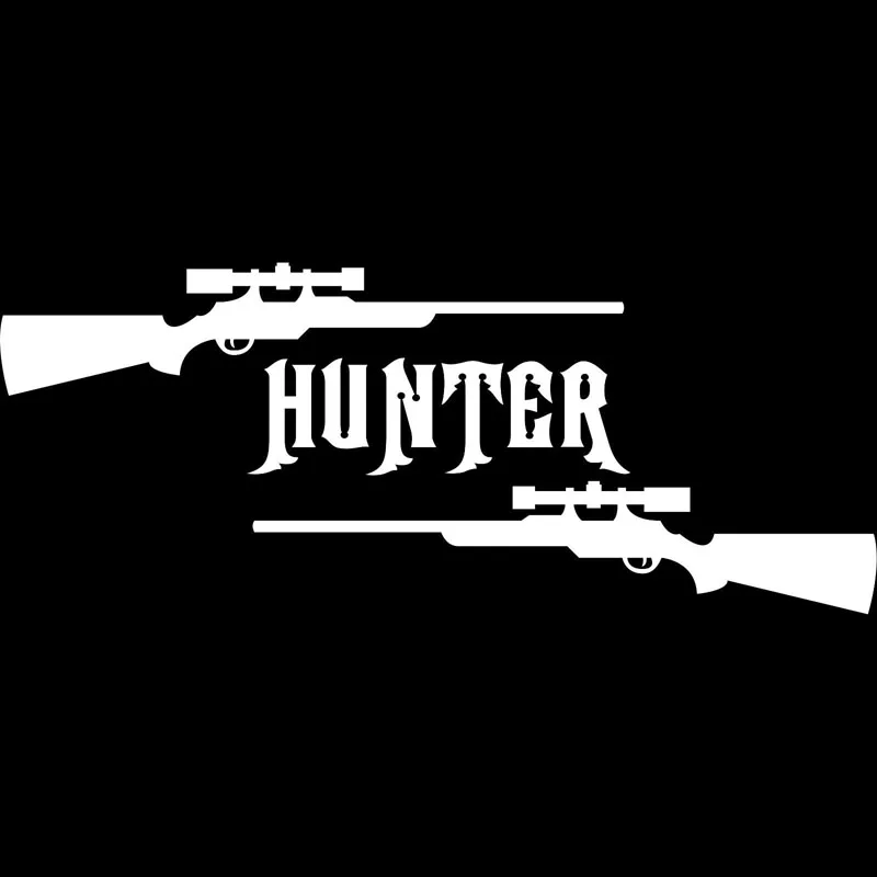 

GUN HUNTER Hunting Deer Buck Rifle Car Sticker PVC Applique Shape Decoration ZWW-2752, 18cm * 7.2cm