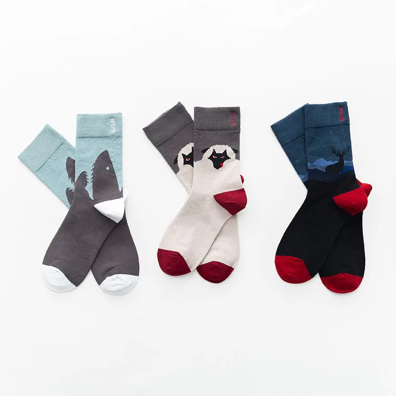 Носки мужские цветные с рисунком 100 хлопок 1 пара Размеры 35 43|Мужские носки| |