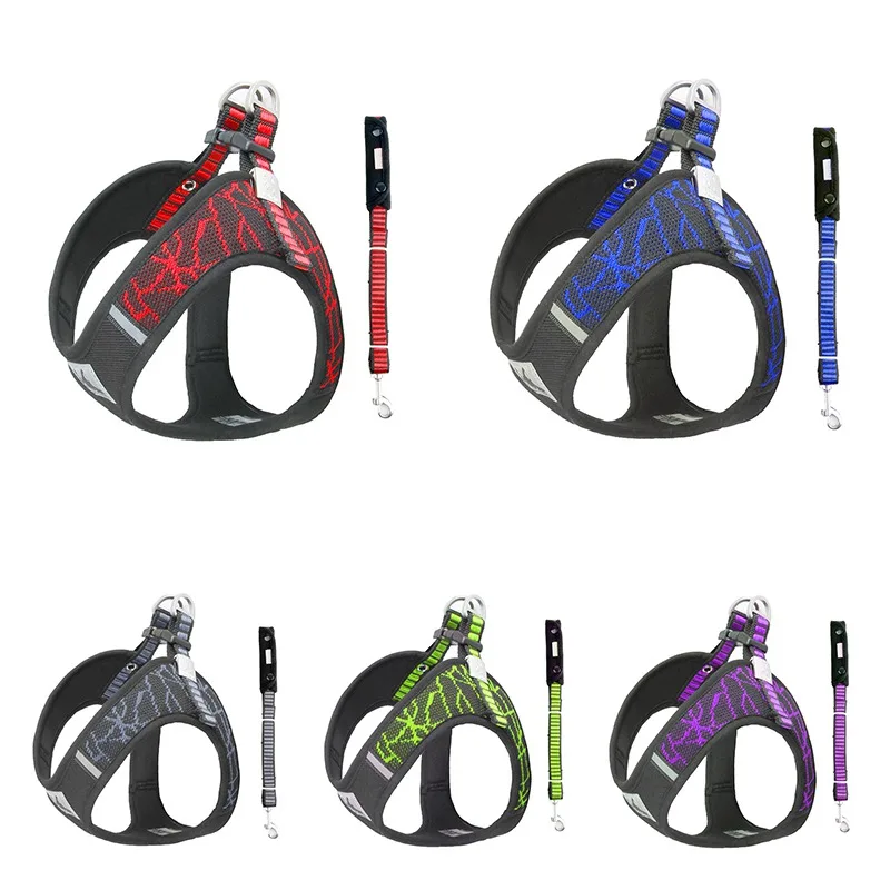 

Светоотражающая шлейка для собак, жилет и поводок для маленьких и средних собак, щенков, французских бульдогов, Мопсов, аксессуары для кошек...