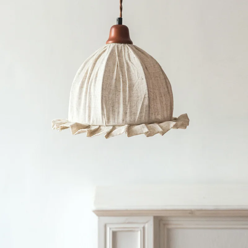 

European Style Vintage Led Chandelier Linen Lamp Art Idyllic American Rural Personality Creative Restaurant Decorative Lights