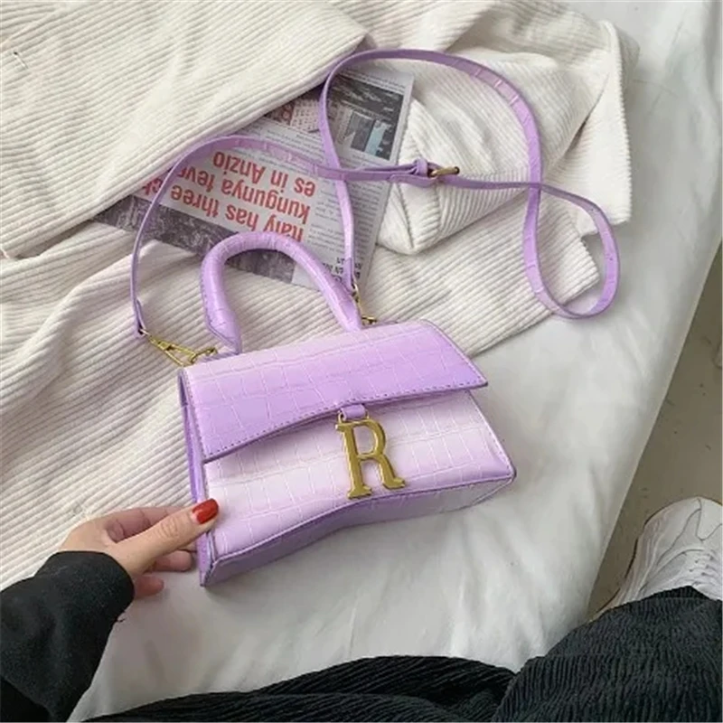 

Сумка на плечо с градиентом, Повседневная Дамская сумочка в стиле ретро, шоппер с каменным узором, кожаная однотонная женская сумка на цепоч...