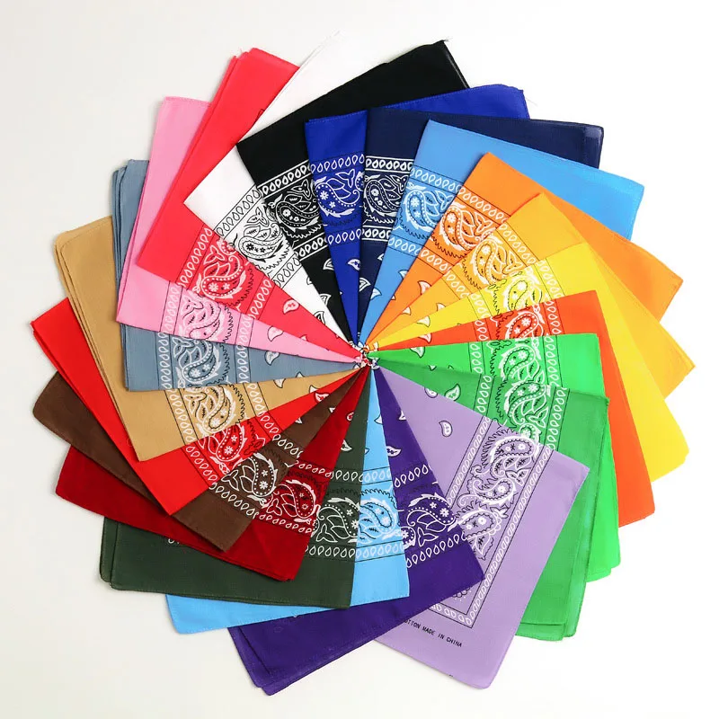 

Hip Hop Men Square Paisley Bandana Fashion Fabric Ride Mask Headbands For Women Girls Sport Hair Bands Scarfs Accessories