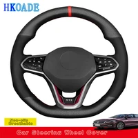 customize diy soft suede leather car steering wheel cover for volkswagen vw golf 8 mk8 gti golf gte 2020 2021 car interior