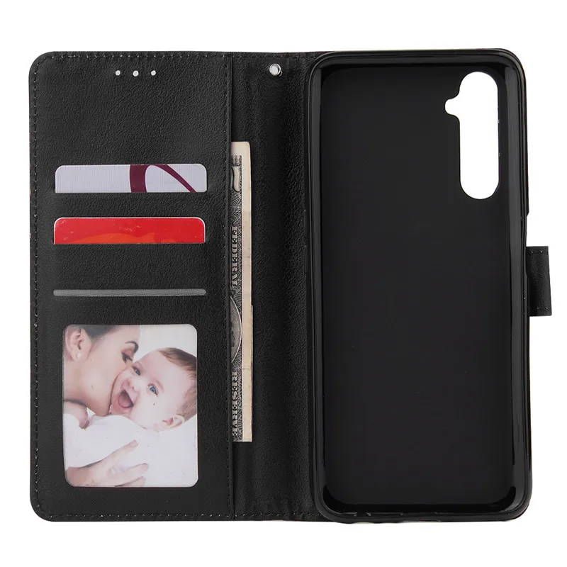 oppo realme 6 leather case on for coque oppo realme 5 pro case magnetic flip cover for oppo realme c11 3 5 6 pro phone case etui free global shipping