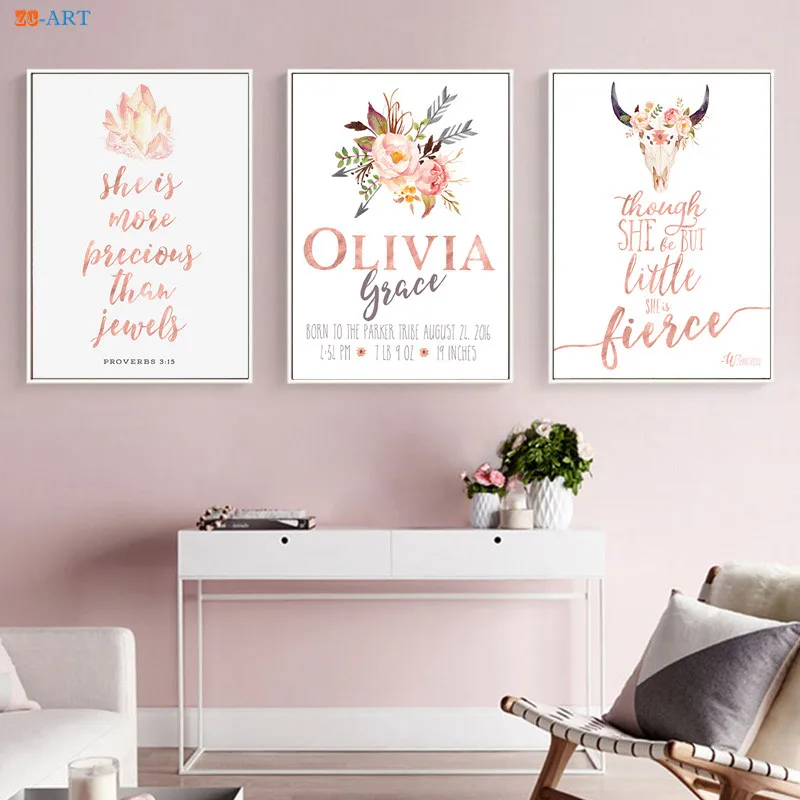 Розовая и серая Картина на холсте с цитатами плакаты настенное искусство цветами